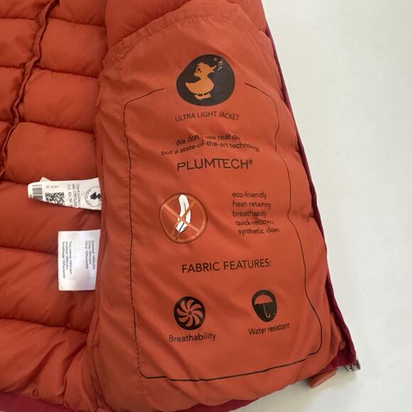 Save The Duck Puffer Vest Mens Small Ultra Light Full Zip Red Outdoors Gorpcore - Picture 6 of 10